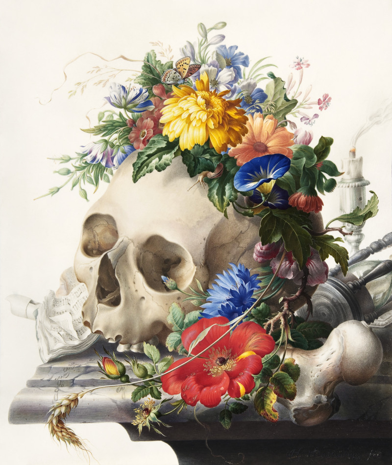 Nature morte à la vanité par Herman Henstenburgh